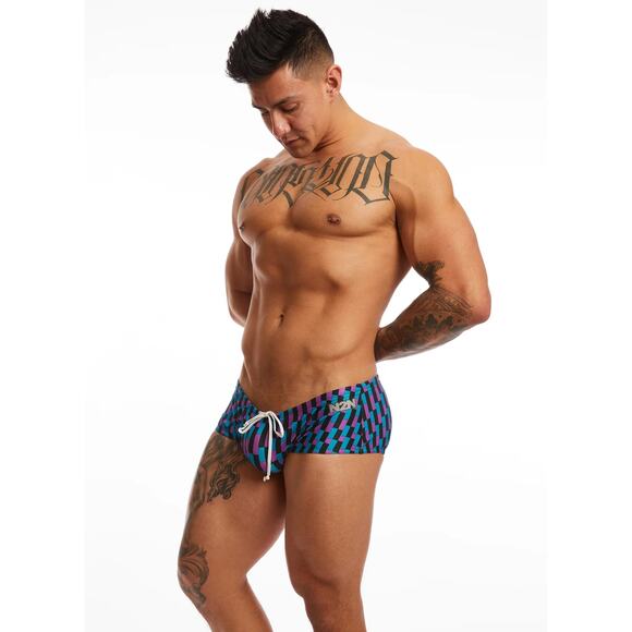 N2N Bodywear Geo Splash Trunk Swimwear Swim Trunk Brief Swimsuit S - Picture 3 of 5